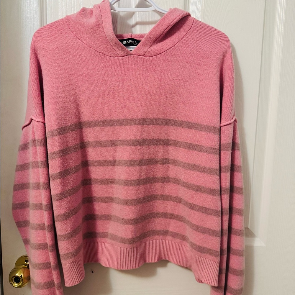 Bar III Women's Sweater in Pink and Gray Stripes
